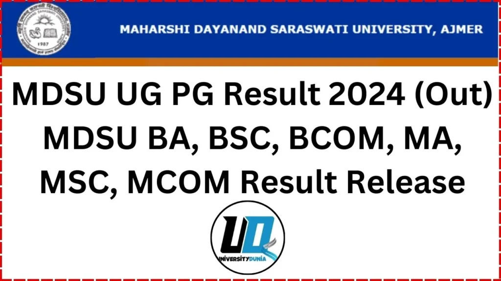 MDSU UG PG Result 2024